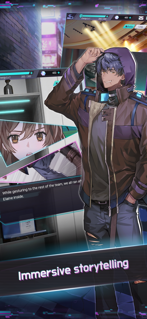 Mayday Memory: CHOICE SF Otome - Anime style characters in a storytelling scene from Mayday Memory otome game