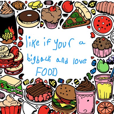 delicious food frame with hand drawn style