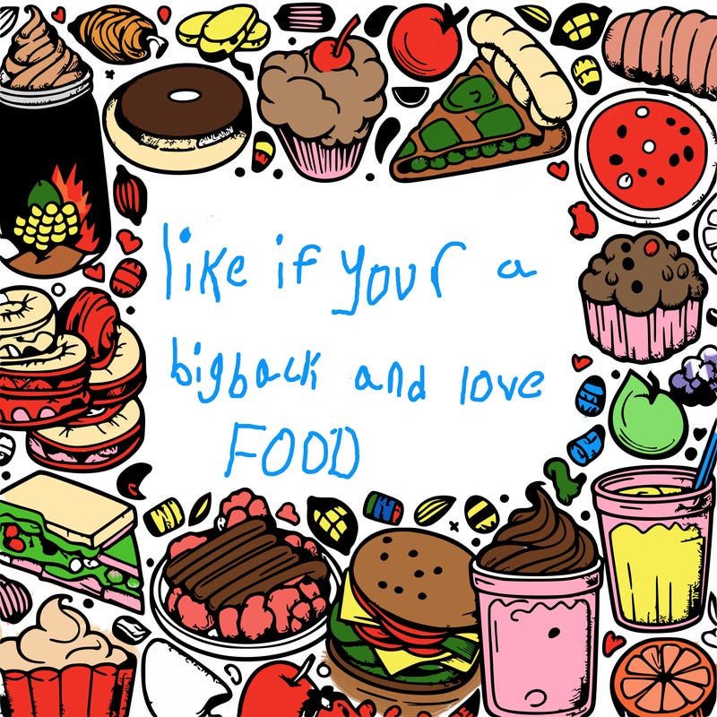 delicious food frame with hand drawn style
