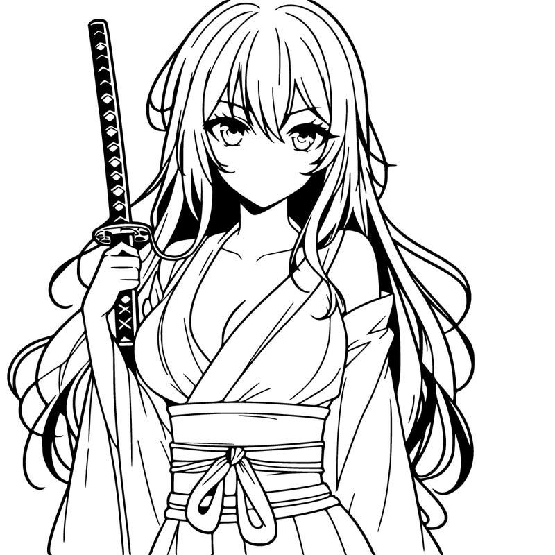 woman anime with sword