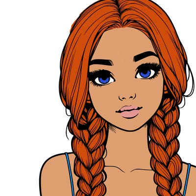 realistic girl with braids