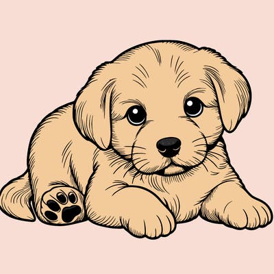 a cute realistic puppy