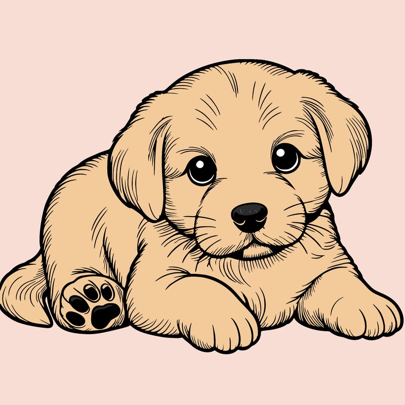 a cute realistic puppy