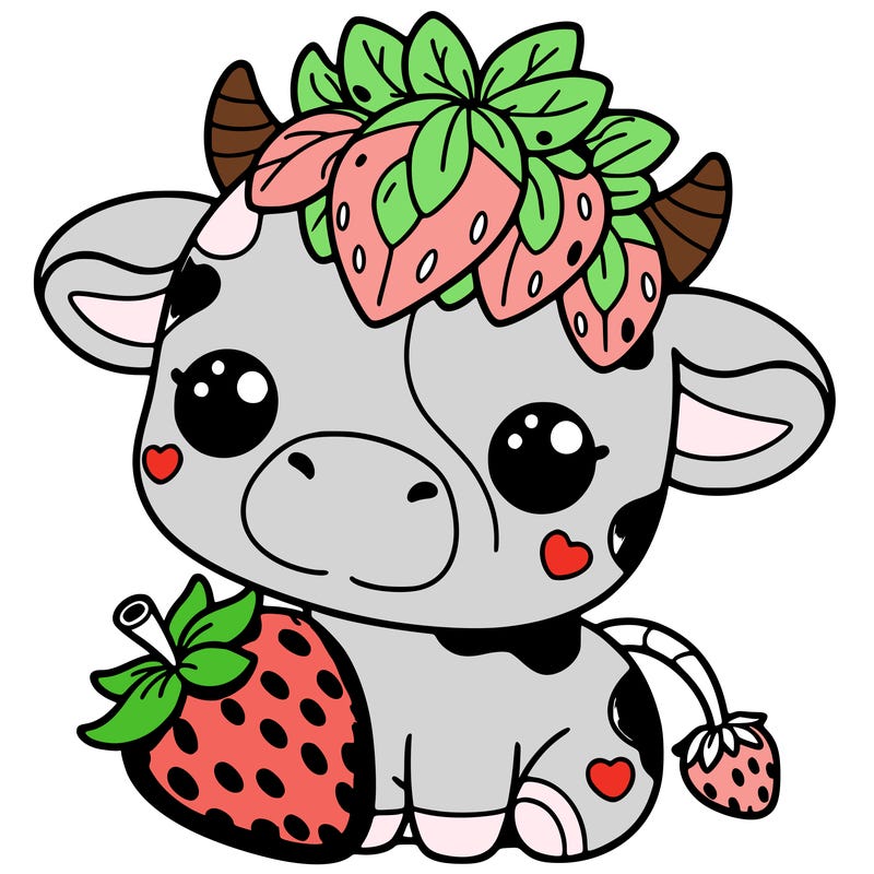 cute strawberry cow