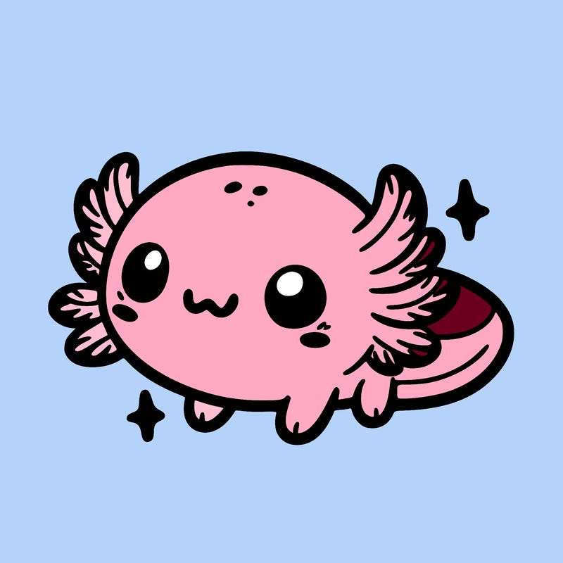 cute easy baby axolotl