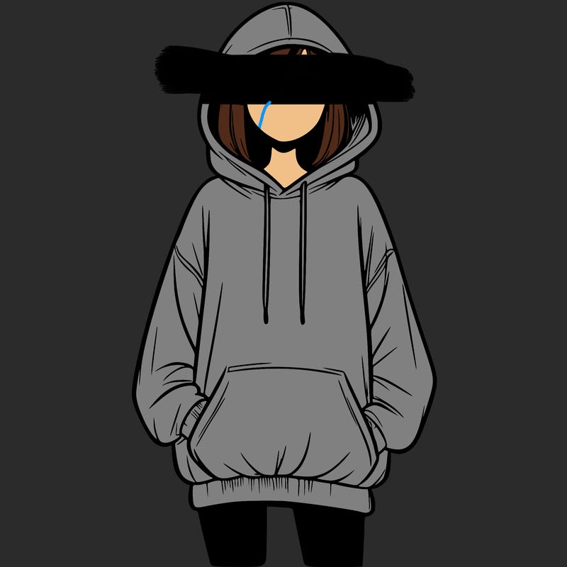 realistic girl with oversized hoodie and leggings