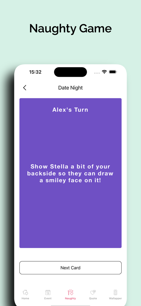 My Love - Couple Naughty Game - A naughty game challenge card for couples on a date night