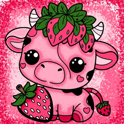 cute strawberry cow