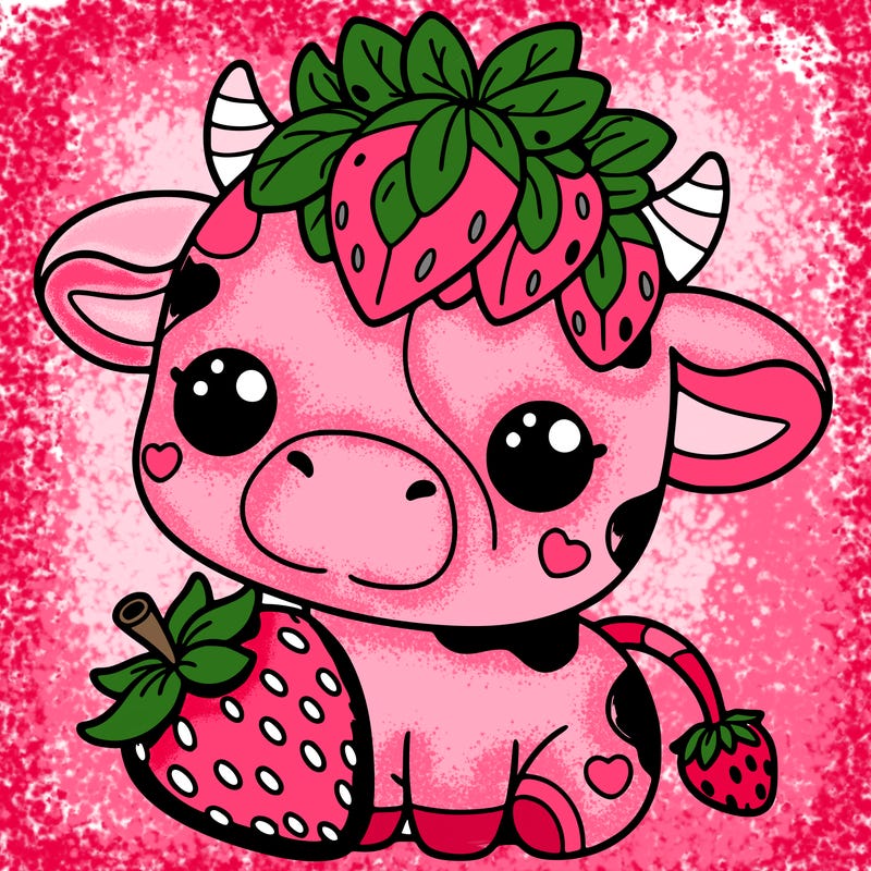 cute strawberry cow