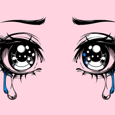 realistic eyes with tears