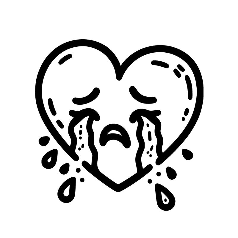 a heart crying