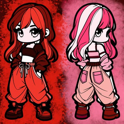 girl in crop top and baggy pants