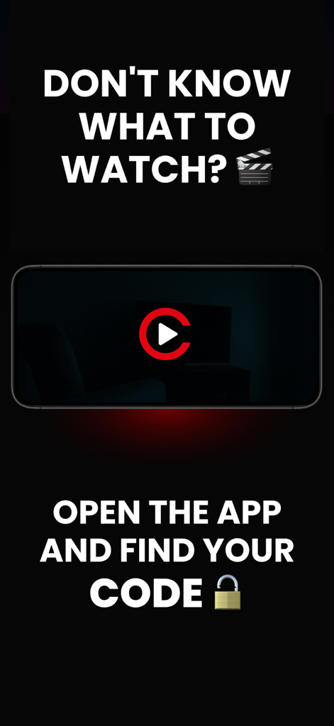 Werbebildschirm mit der Aufforderung: 'Sie wissen nicht, was Sie sehen sollen?' und der Aufforderung, geheime Netflix-Codes zu finden.
