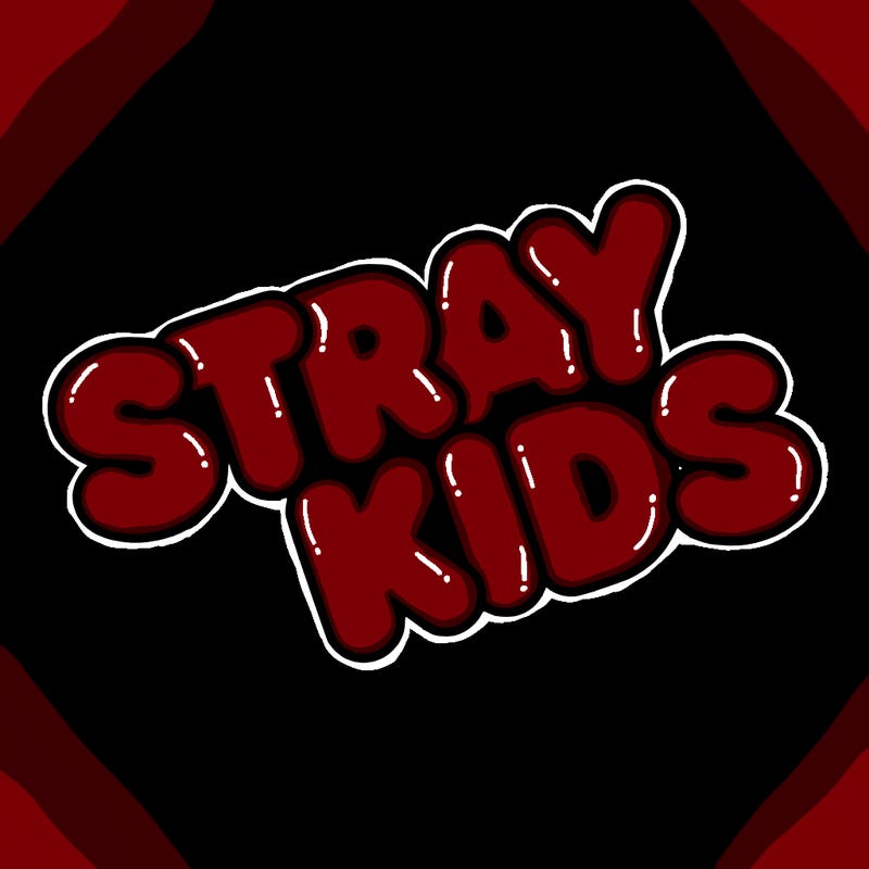 bubble letters saying stray kids