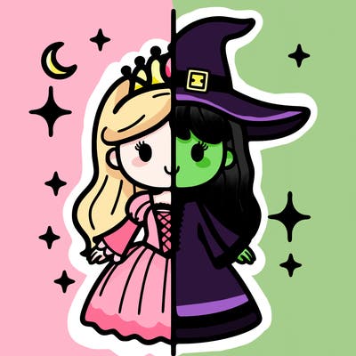 split princess and witch