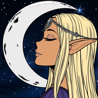 a realistic moon elf