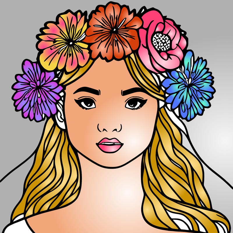 girl with flowers crown