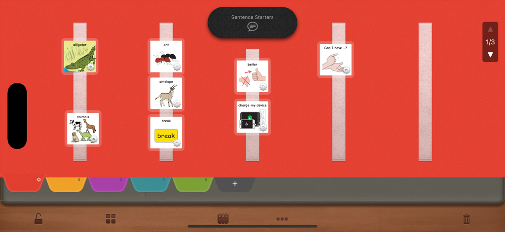 PECSTalk™ Lite - A digital communication board with picture icons and category tabs for special education