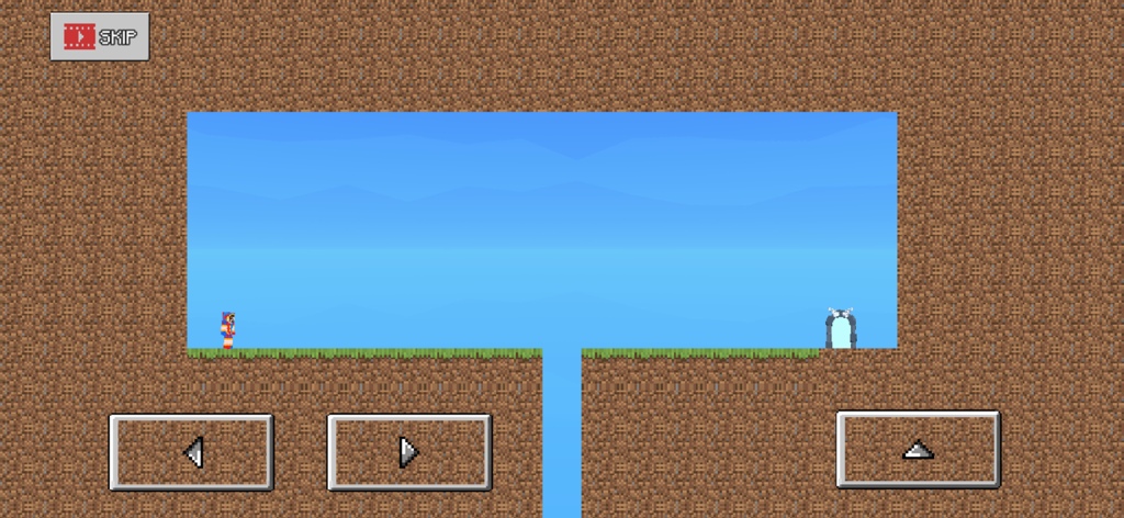 Die Trying - Troll Devil Game - Gameplay screenshot of Die Trying Troll Devil Game showing a 2D pixel art platformer level with a character and touch controls