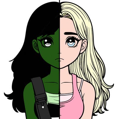 realistic girl split