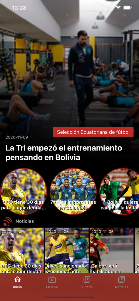 El Canal del Fútbol - News feed of El Canal del Futbol app featuring Ecuadorian national team and league updates