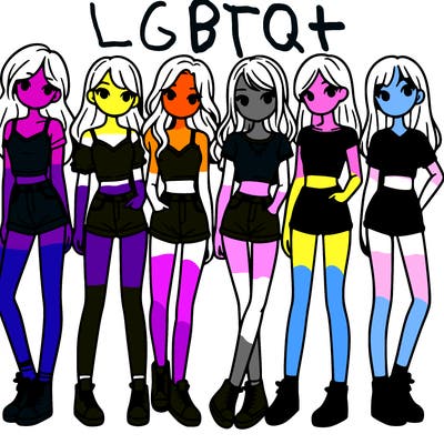 a group of girls wearing crop tops and shorts