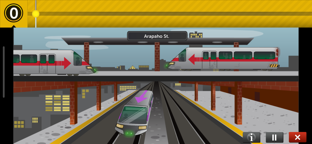 BrainHQ cognitive training exercise featuring trains at a station