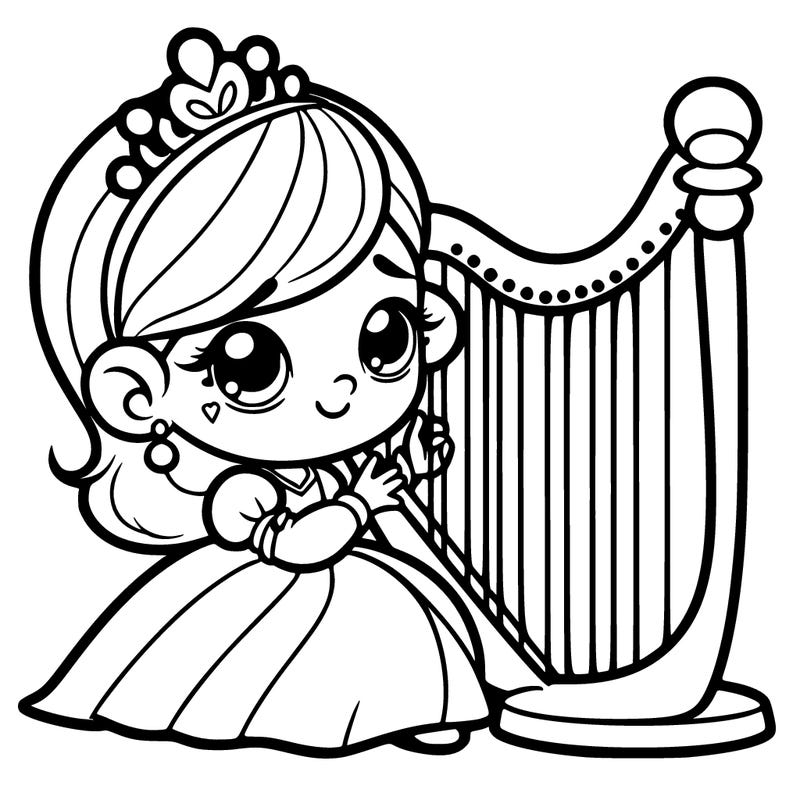 princess playing the harp