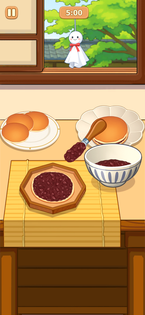 Preparing traditional dorayaki with red bean paste in a cozy kitchen