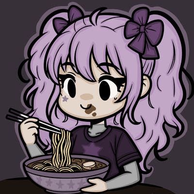 a girl eating ramen