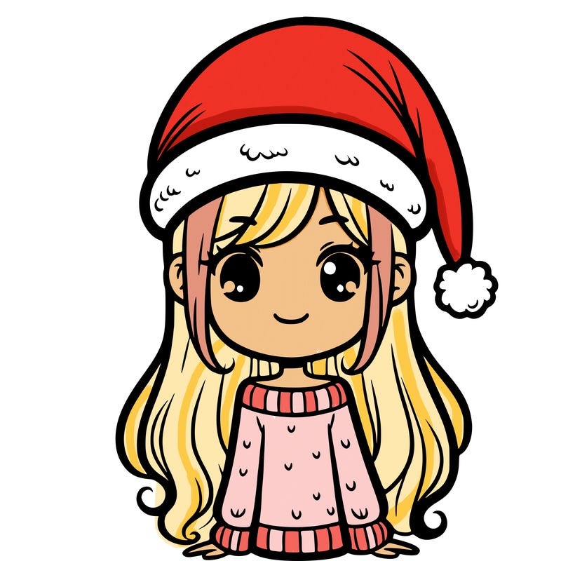girl with santa hat
