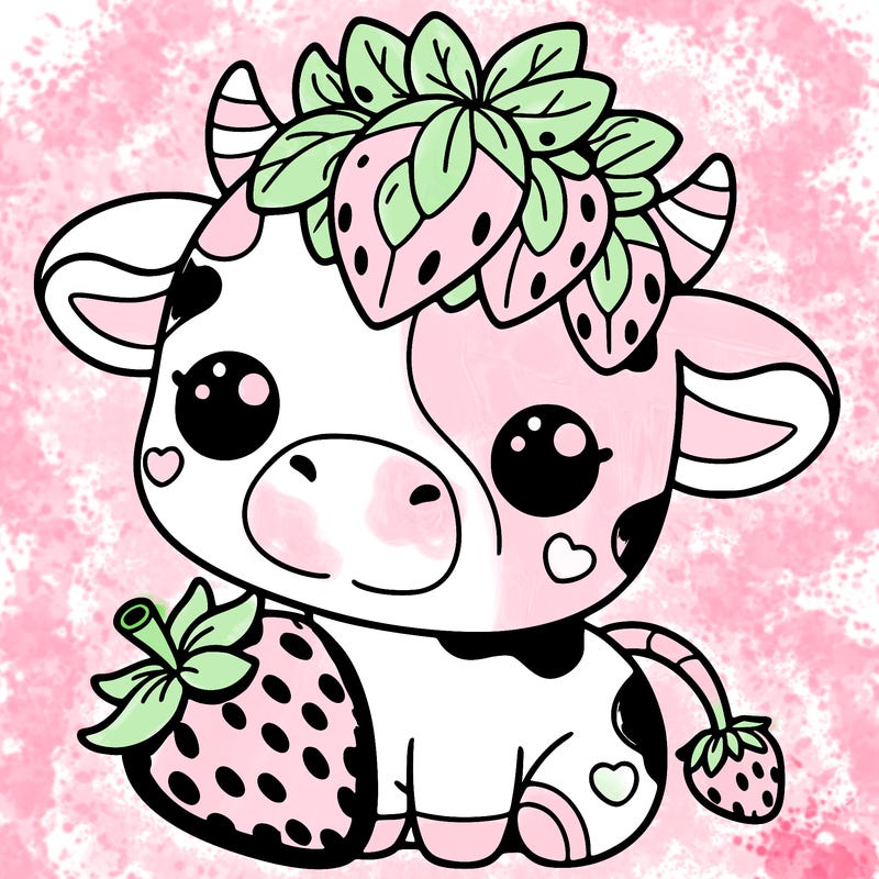 cute strawberry cow