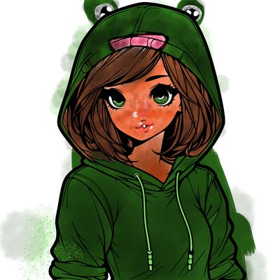 realistic girl with hoodie