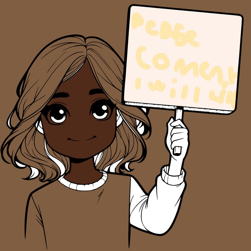 realistic girl holding up a sign