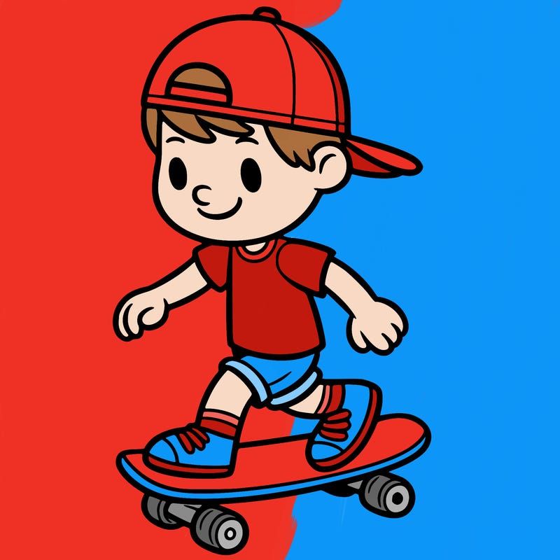 a boy riding a skateboard