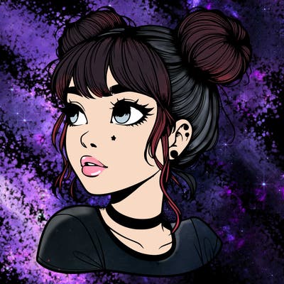 realistic girl with spacebuns