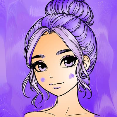 realistic pretty girl with hair in bun