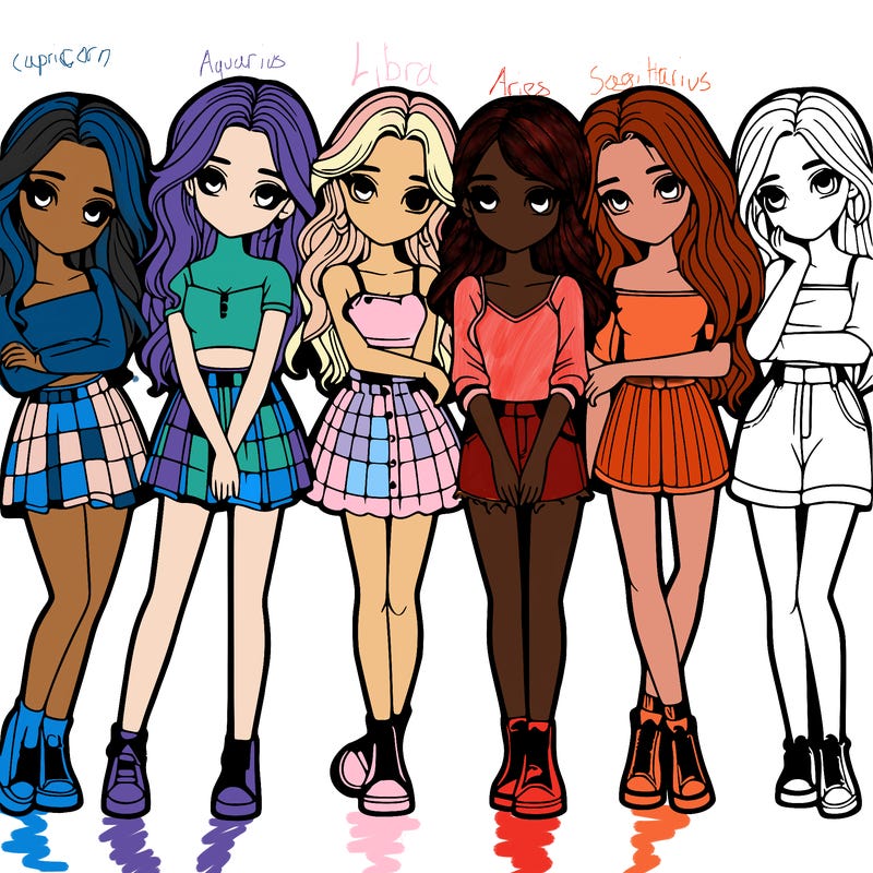a group of girls realistic