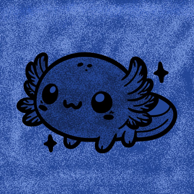 cute easy baby axolotl
