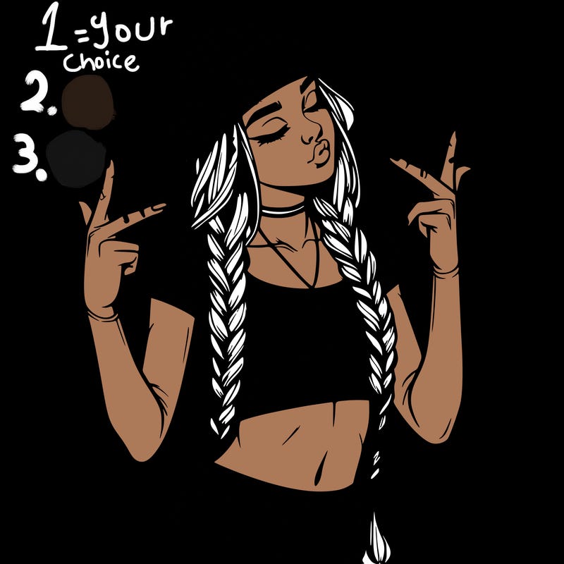 realistic teenage girl with braids and a beanie and crop top doing 🫶🏼