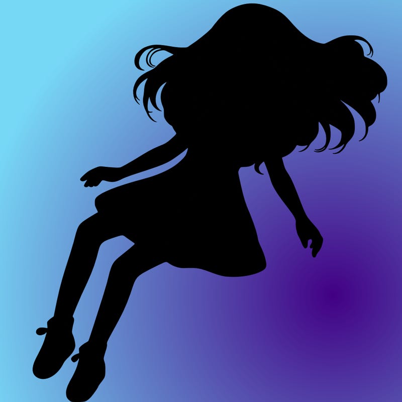 realistic girl floating