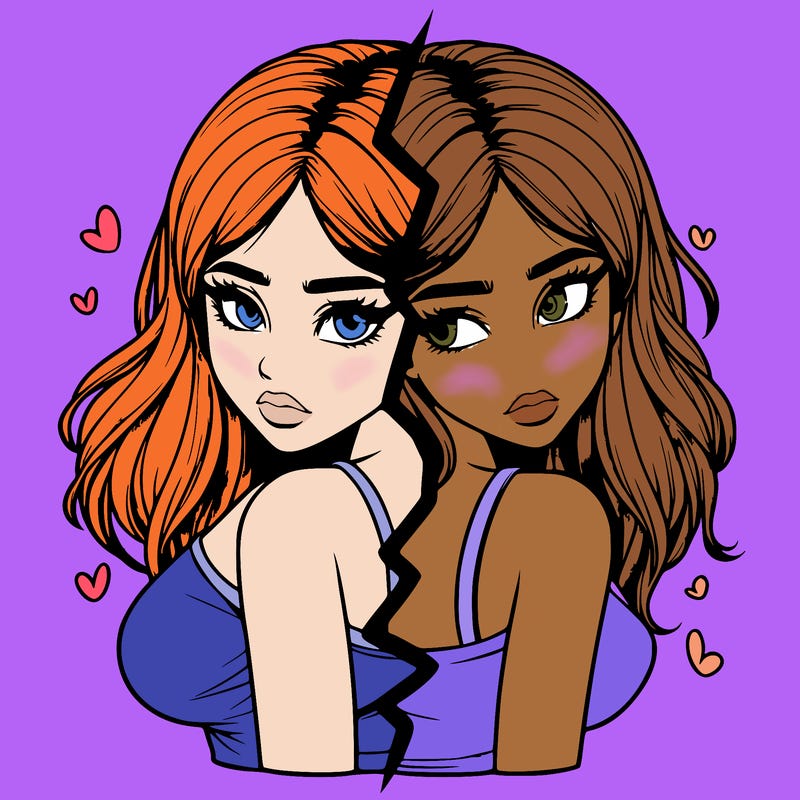 realistic girl split