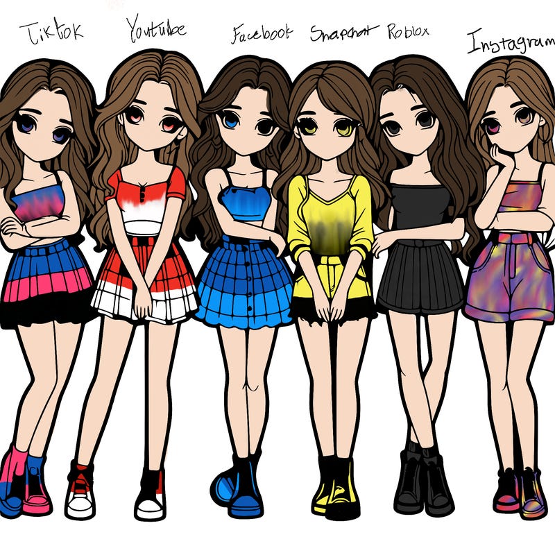 a group of girls realistic