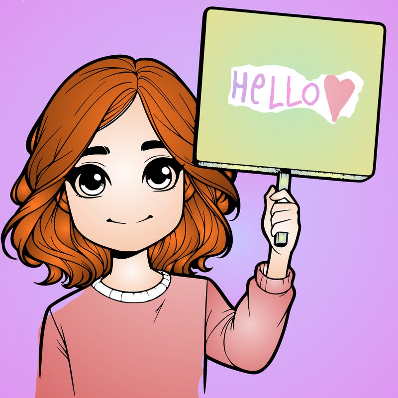 realistic girl holding up a sign