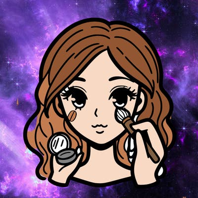 a girl wearing make up