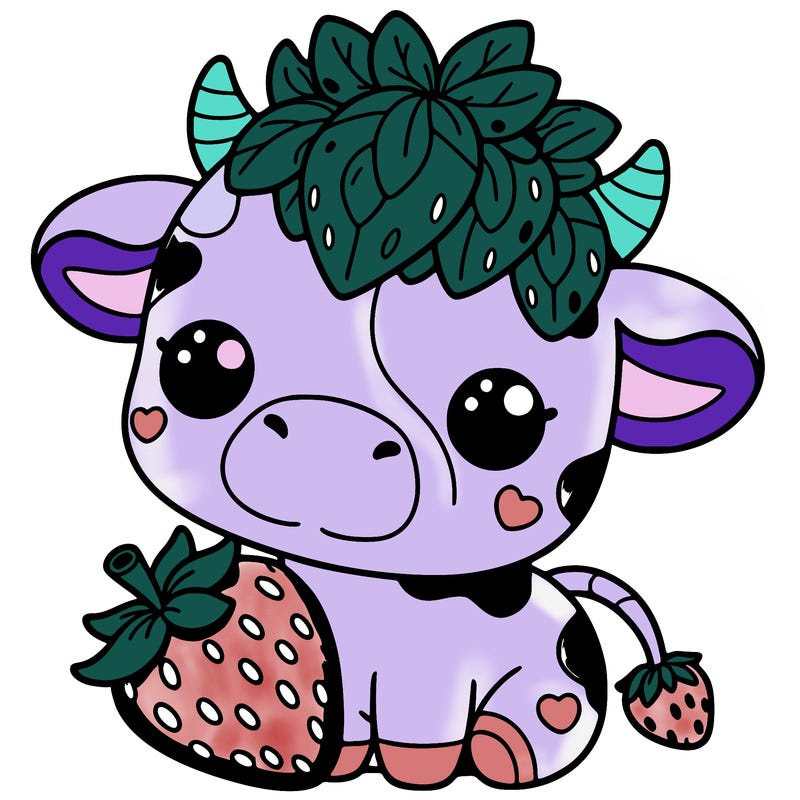 cute strawberry cow