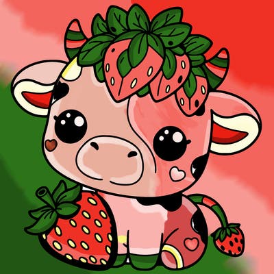 cute strawberry cow