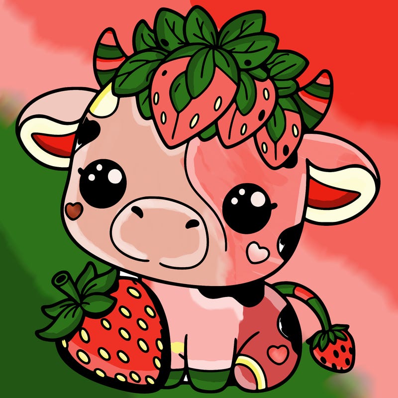 cute strawberry cow