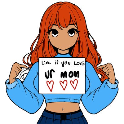 girl holding a blank sign in a long sleeve crop top