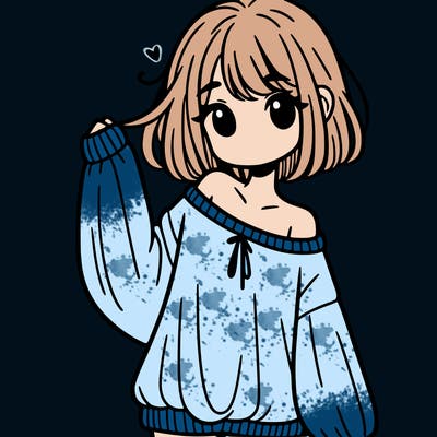 girl in baggy sweater hanging off her shoulder